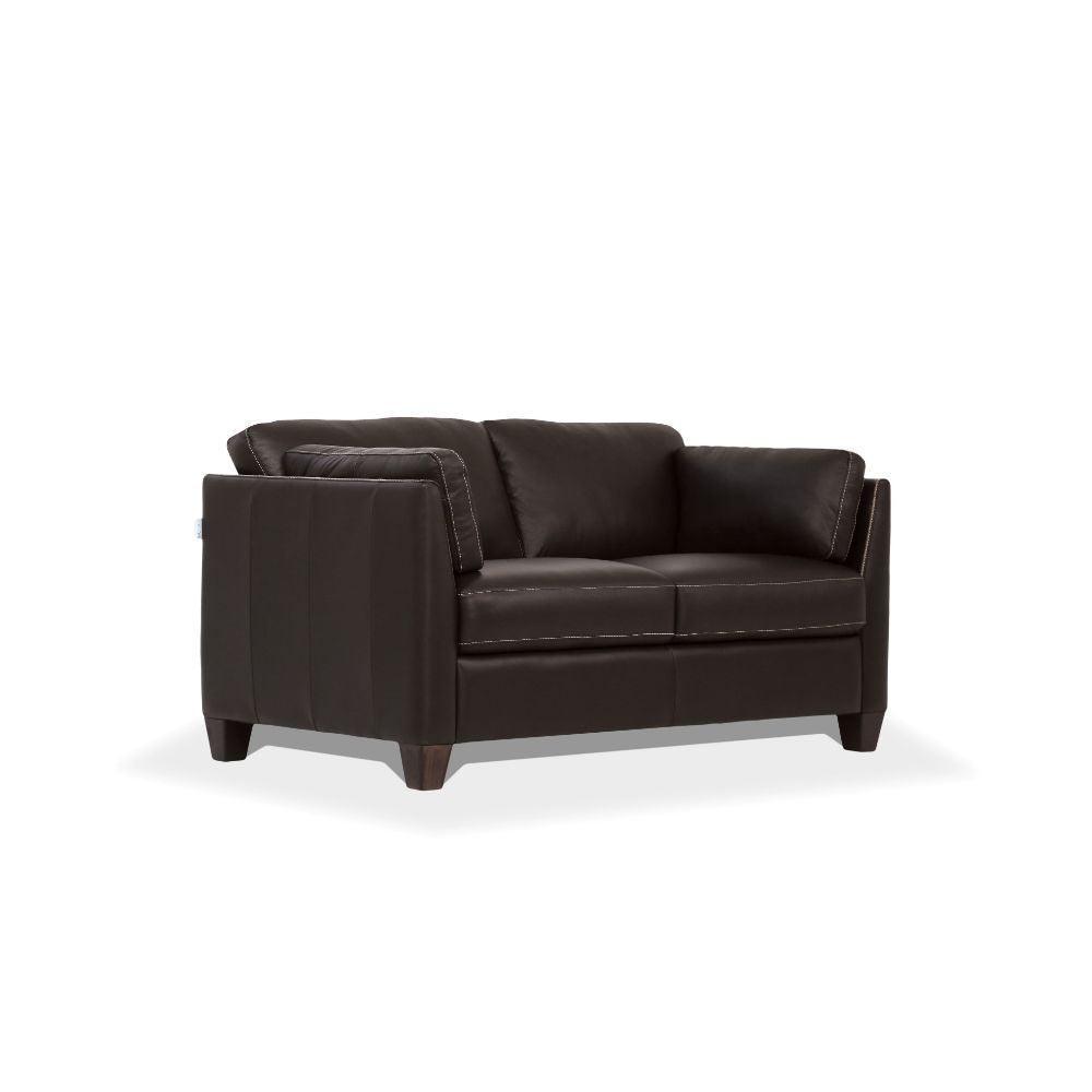 Matias Loveseat Chocolate Leather FredCo