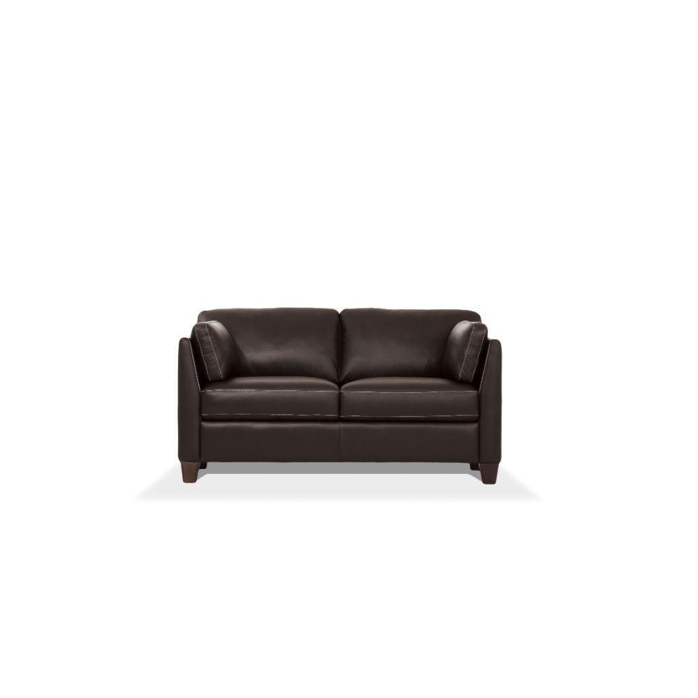 Matias Loveseat Chocolate Leather FredCo