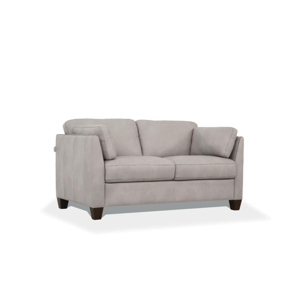 Matias Loveseat Dusty White Leather FredCo