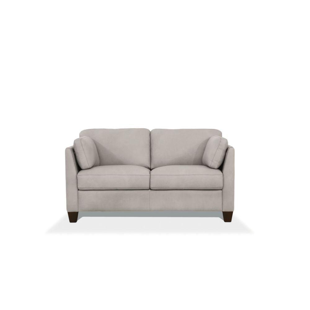Matias Loveseat Dusty White Leather FredCo