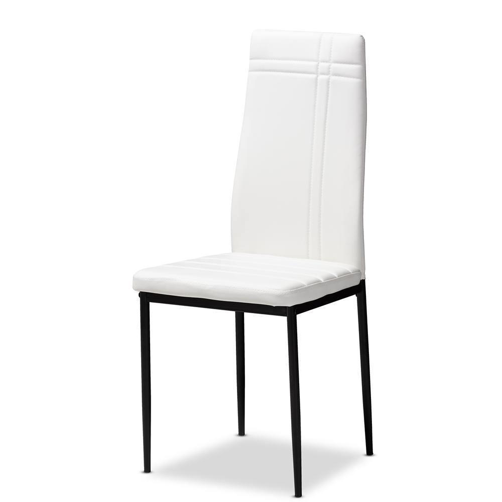 Matiese Modern and Contemporary White Faux Leather Upholstered Dining Chair (Set of 4) FredCo