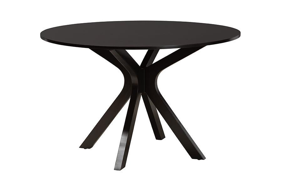 Maya Modern Beige Fabric and Espresso Brown Finished Wood 7-Piece Dining Set FredCo