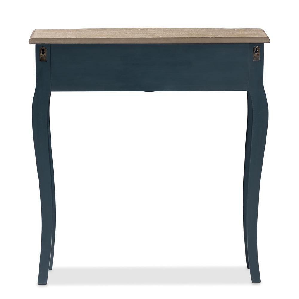 Mazarine Classic and Provincial Blue Spruce Finished Console Table FredCo