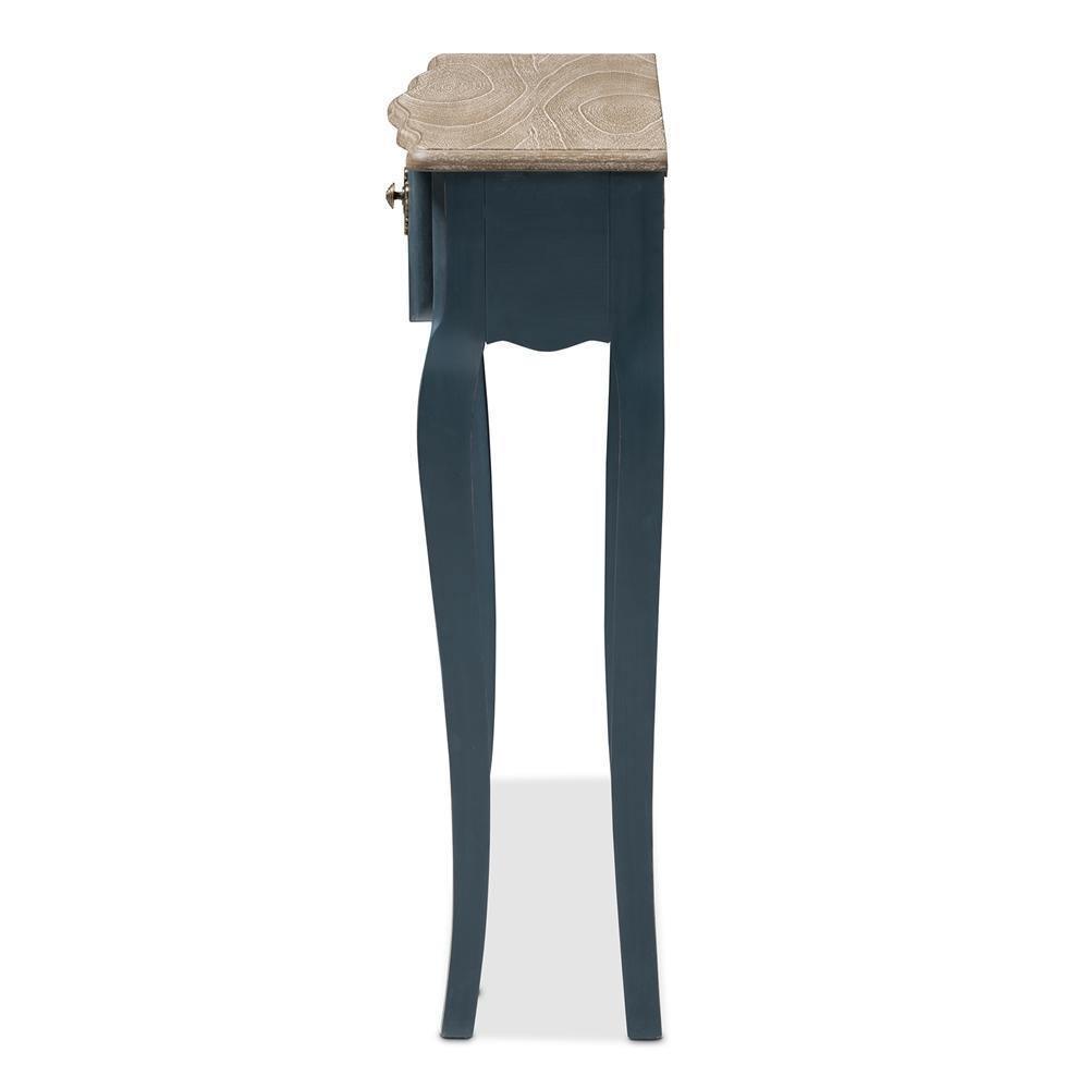 Mazarine Classic and Provincial Blue Spruce Finished Console Table FredCo