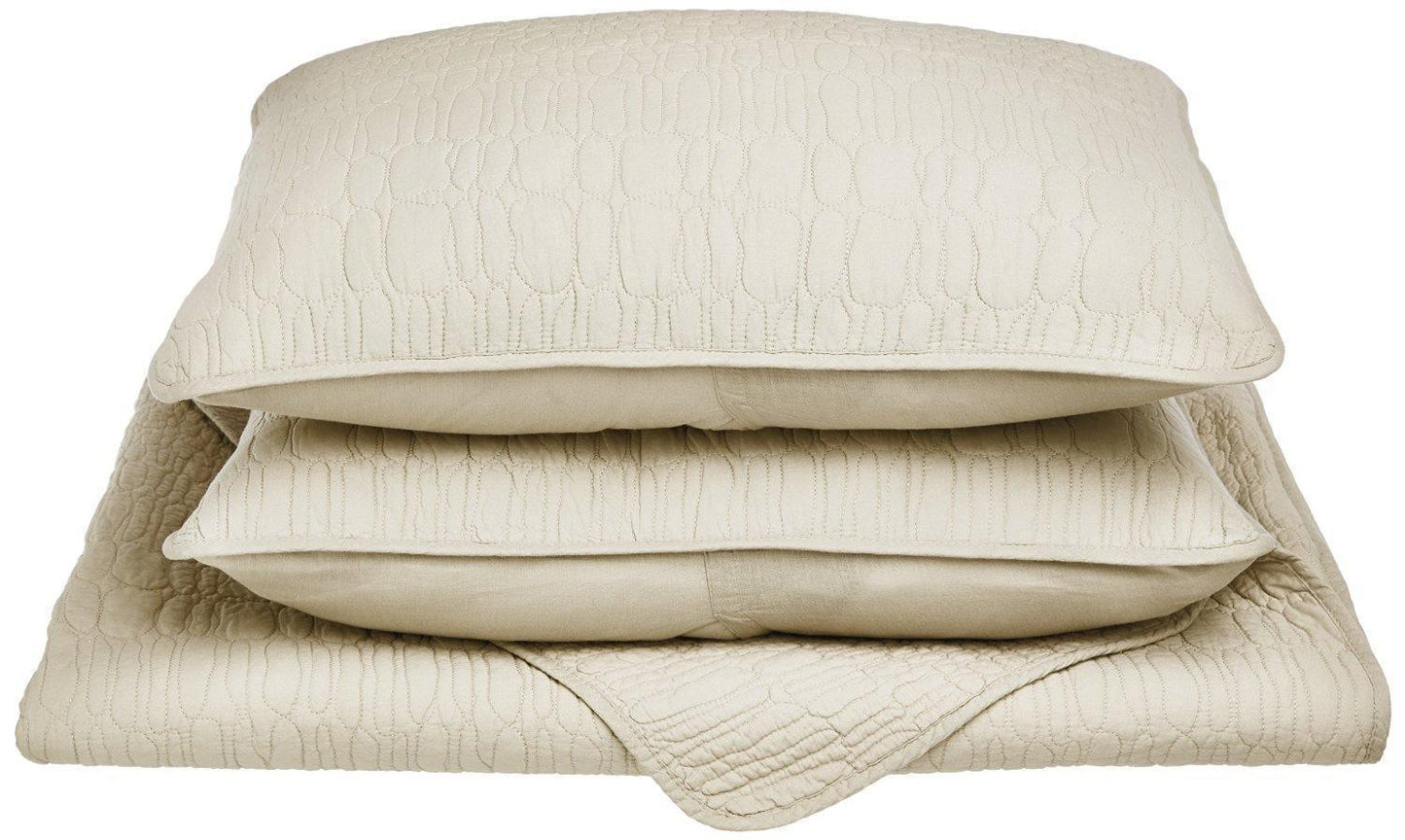 Mckinley Fine Stitched Premium Cotton Quilt Set, Cobblestone Pattern FredCo