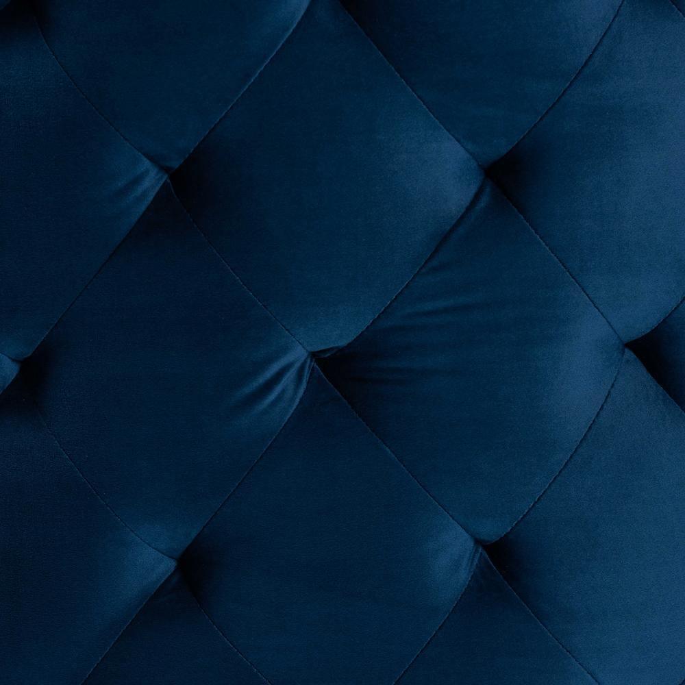 Melissa Luxe and Glam Royal Blue Velvet Fabric Upholstered and Gold Finished Living Room Accent Chair FredCo