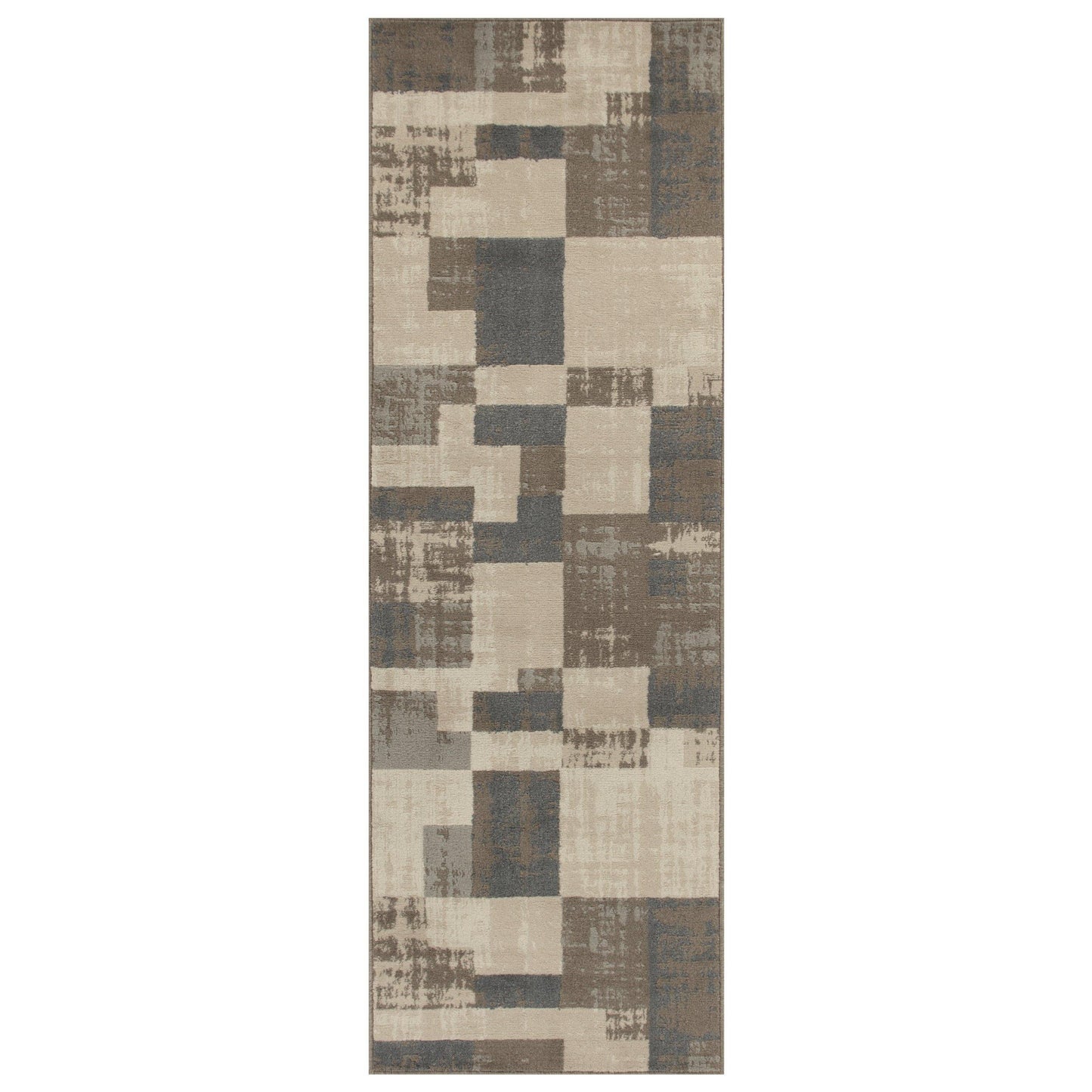 Merewood Geometric Patchwork Beige Rug FredCo
