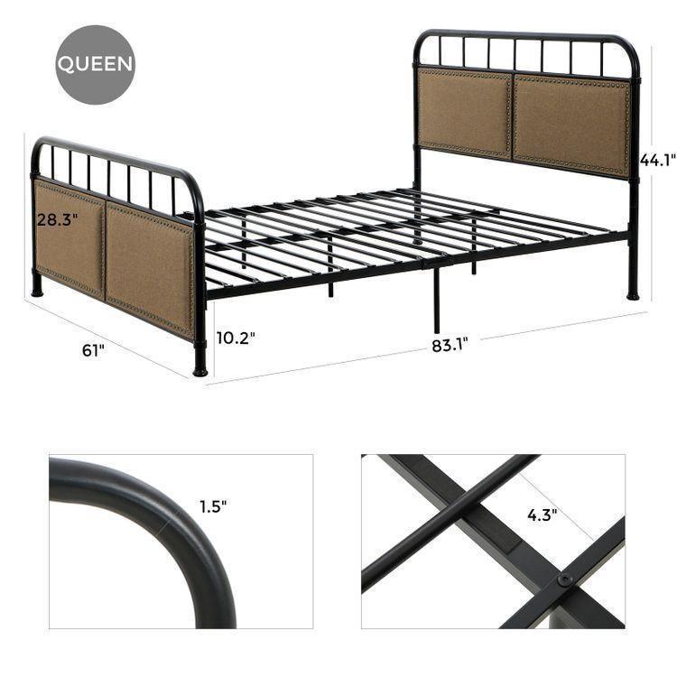 Metal Frame with Vintage Headboard Footboard FredCo