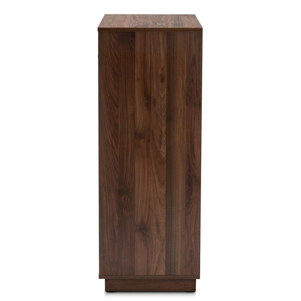Mette Mid-Century Modern Two-Tone White and Walnut Finished 5-Drawer Wood Chest FredCo