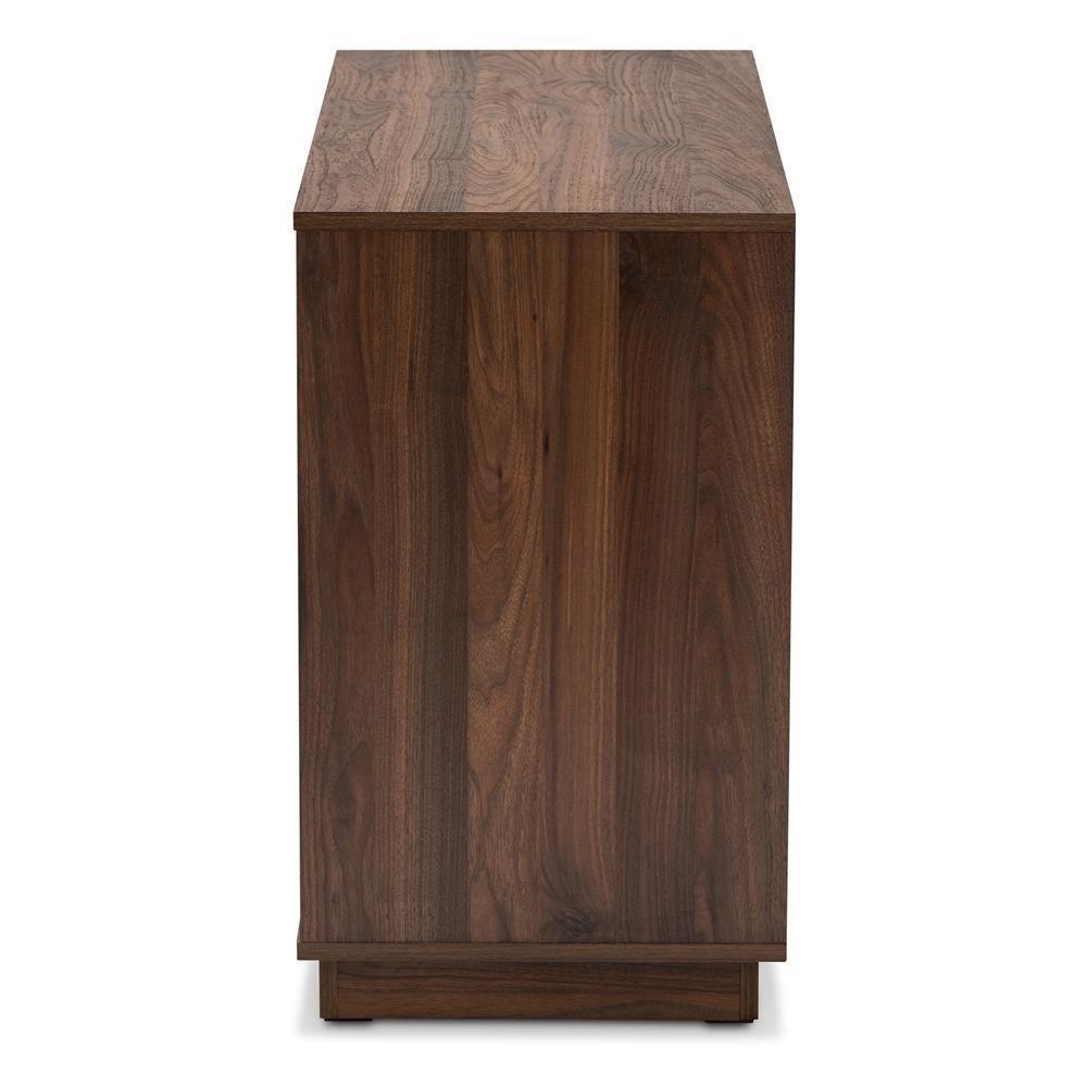 Mette Mid-Century Modern Two-Tone White and Walnut Finished 6-Drawer Wood Dresser FredCo
