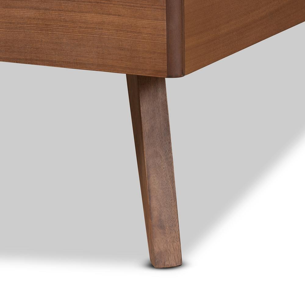 Michi Modern and Contemporary Ash Walnut Finished Wood Twin Size Bed FredCo