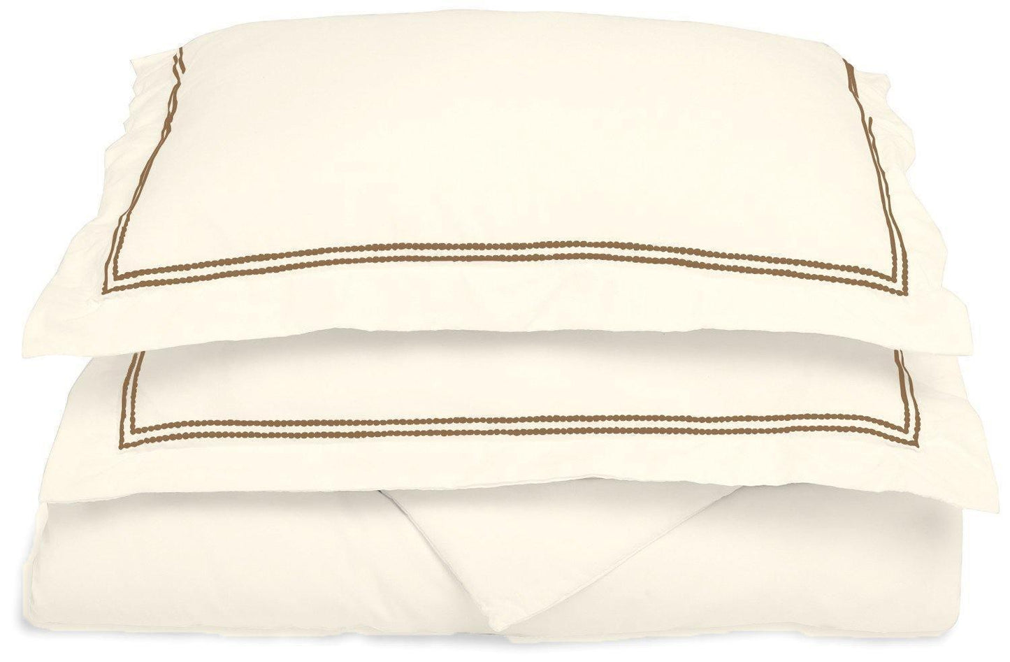 Microfiber Wrinkle-Resistant 2-line Embroidered Duvet Cover Pillow Sham Set FredCo