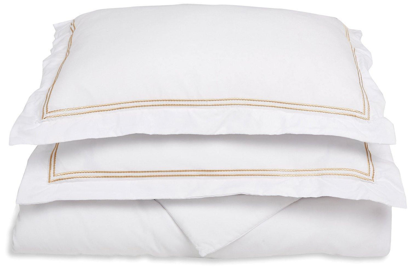 Microfiber Wrinkle-Resistant 2-line Embroidered Duvet Cover Pillow Sham Set FredCo