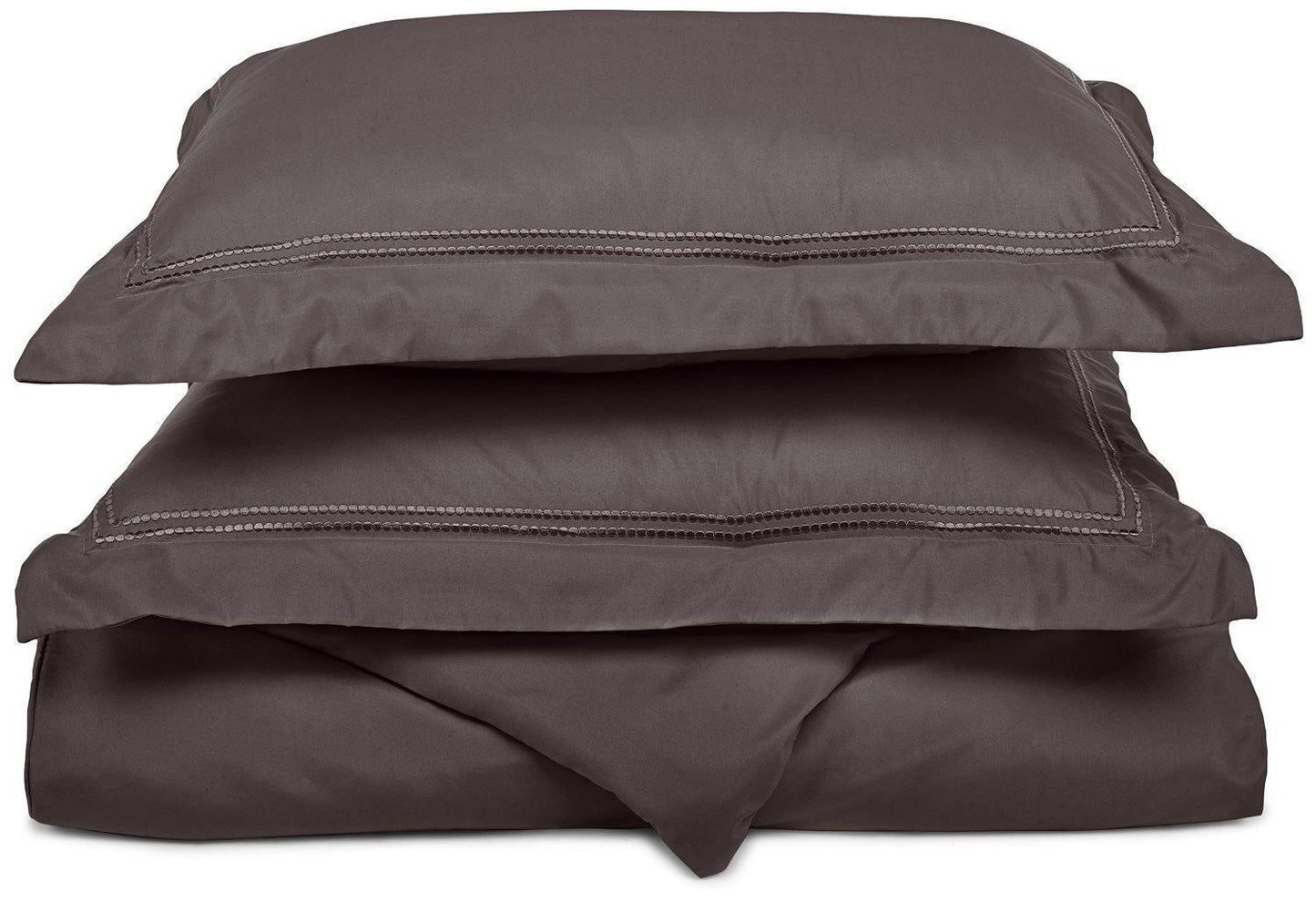 Microfiber Wrinkle-Resistant 2-line Embroidered Duvet Cover Pillow Sham Set FredCo