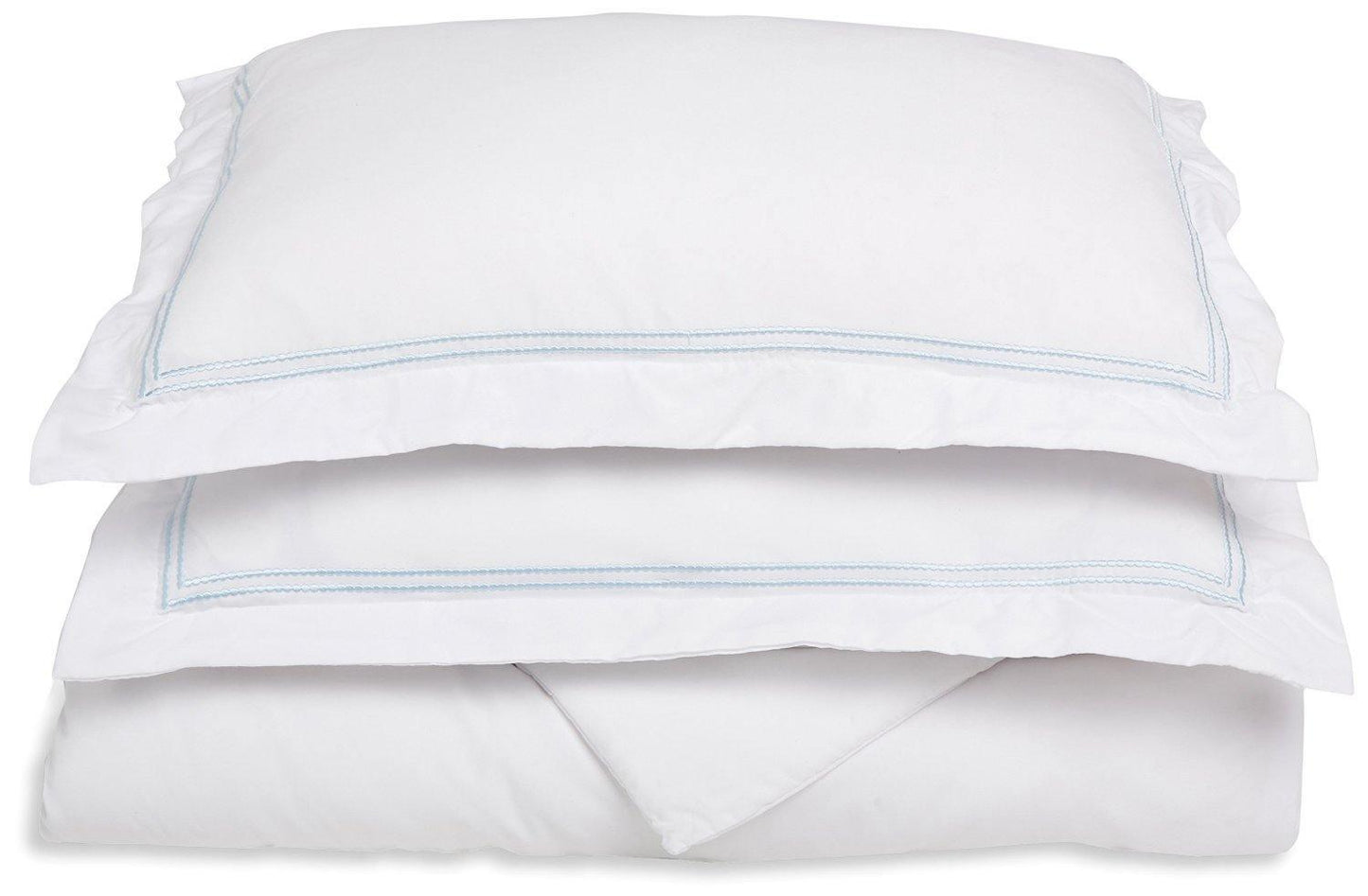 Microfiber Wrinkle-Resistant 2-line Embroidered Duvet Cover Pillow Sham Set FredCo