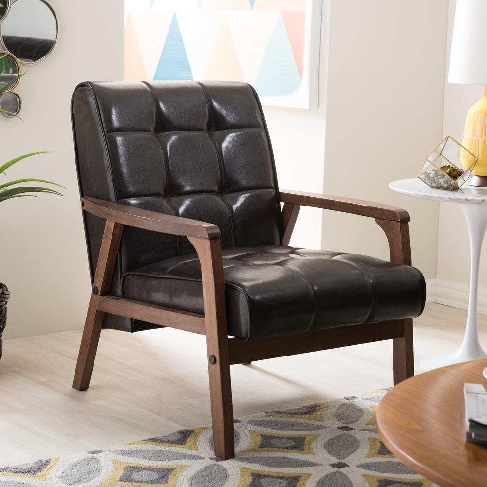 Mid-Century Masterpieces Club Chair-Brown FredCo