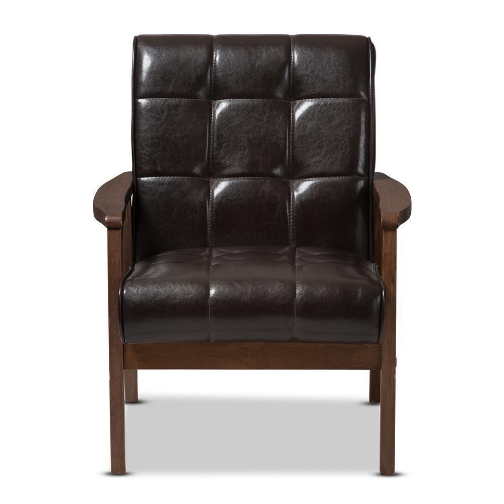 Mid-Century Masterpieces Club Chair-Brown FredCo