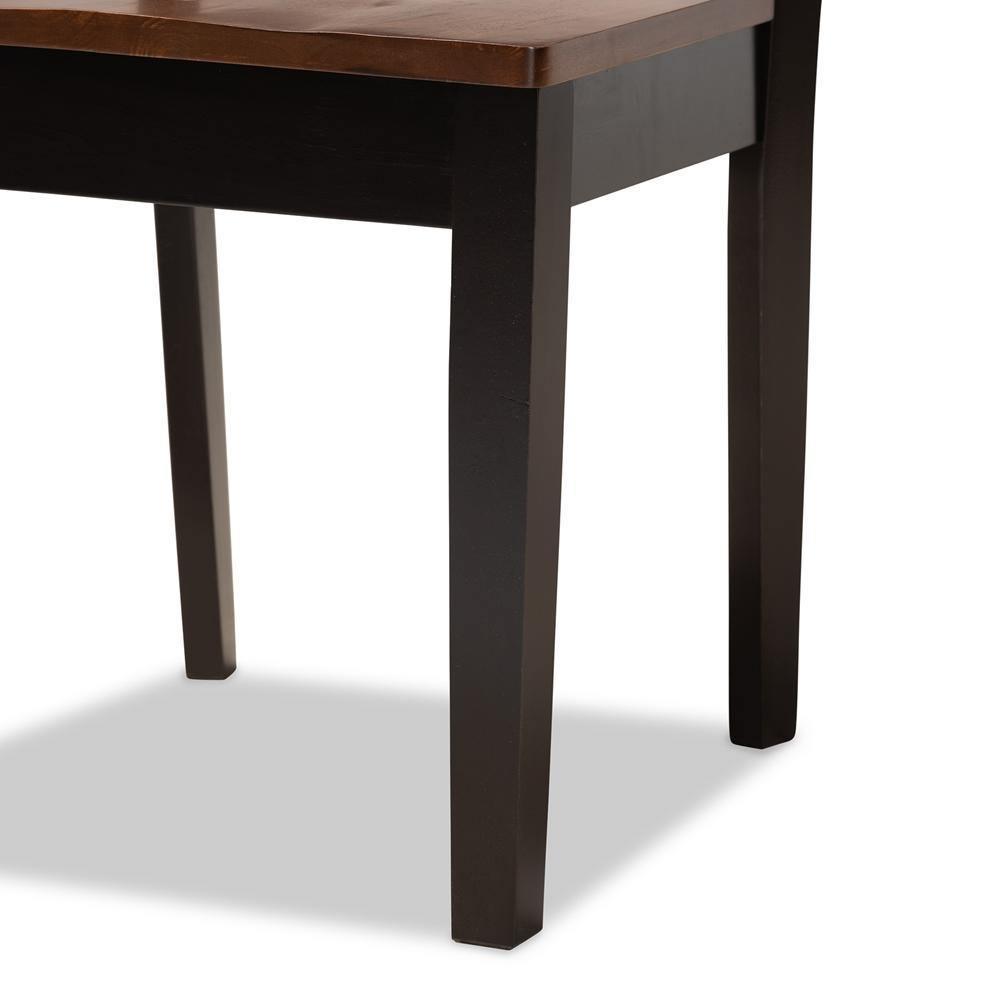 Mina Modern and Contemporary Transitional Two-Tone Dark Brown and Walnut Brown Finished Wood 5-Piece Dining Set FredCo