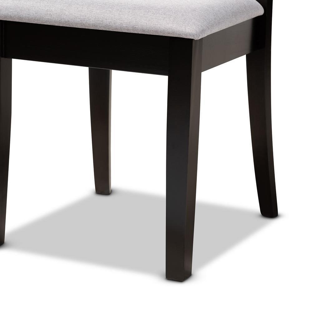 Minette Modern and Contemporary Gray Fabric Upholstered and Espresso Brown Finished Wood 2-Piece Dining Chair Set FredCo