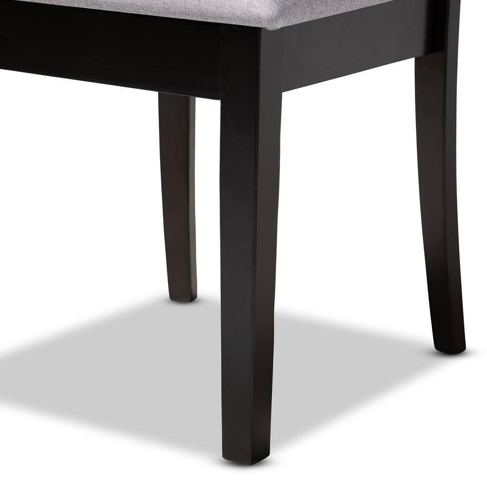 Minette Modern and Contemporary Gray Fabric Upholstered Espresso Brown Finished Wood Dining Chair Set of 4 FredCo