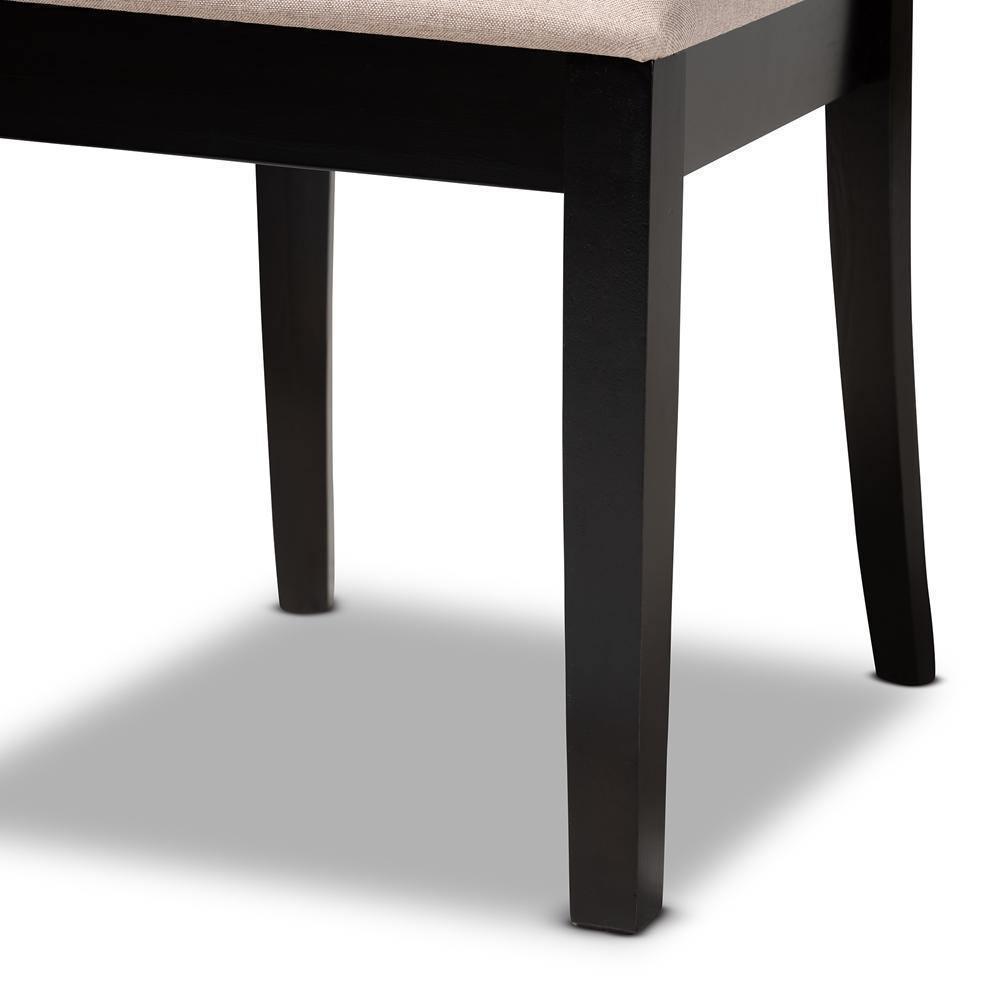 Minette Modern and Contemporary Sand Fabric Upholstered Espresso Brown Finished 2-Piece Wood Dining Chair Set FredCo