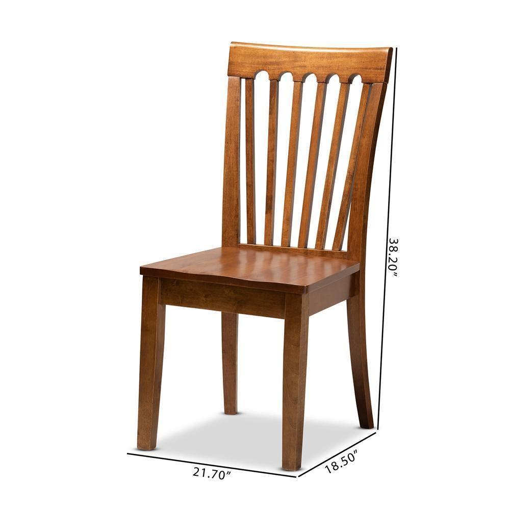 Minette Modern and Contemporary Transitional Walnut Brown Finished Wood 2-Piece Dining Chair Set FredCo