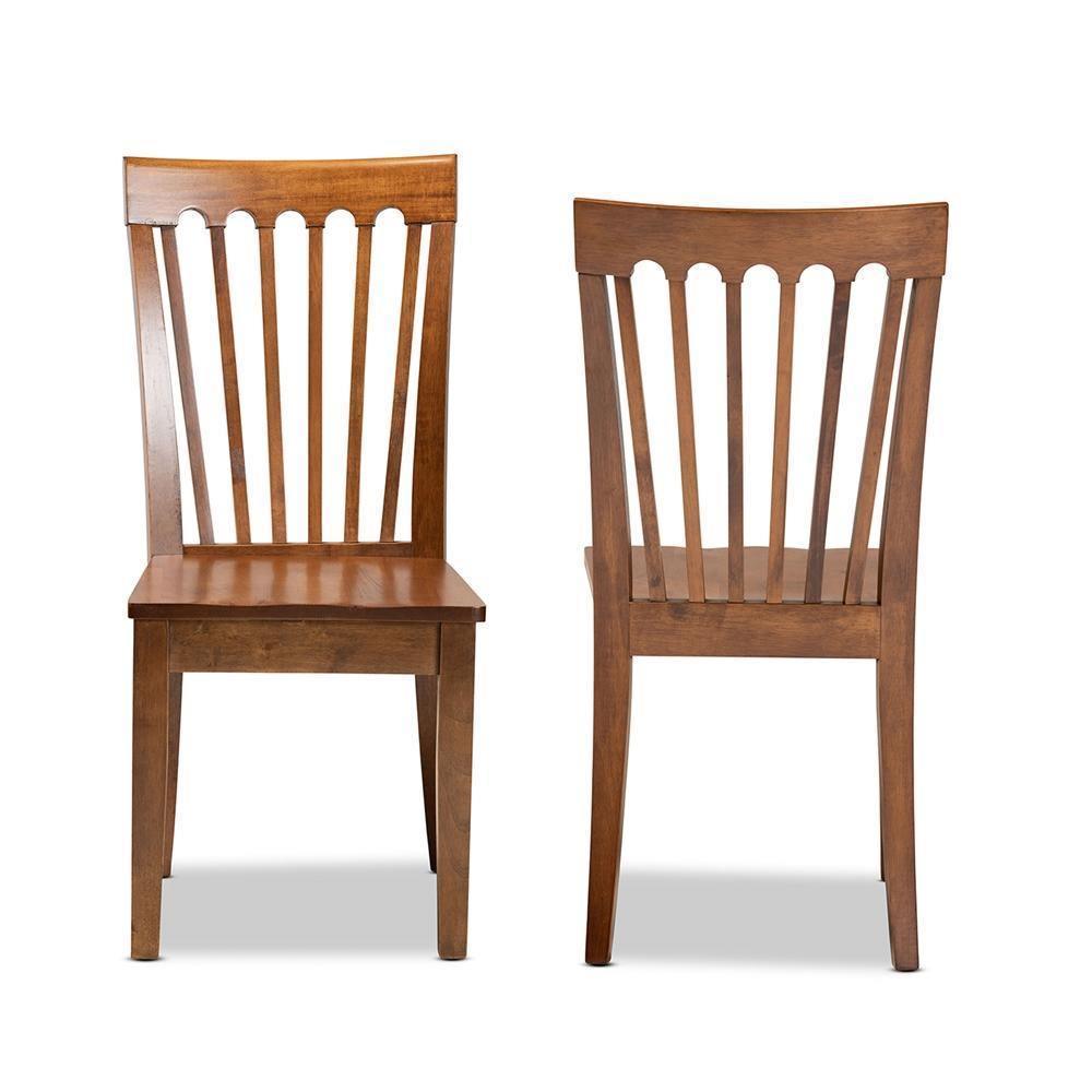Minette Modern and Contemporary Transitional Walnut Brown Finished Wood 2-Piece Dining Chair Set FredCo