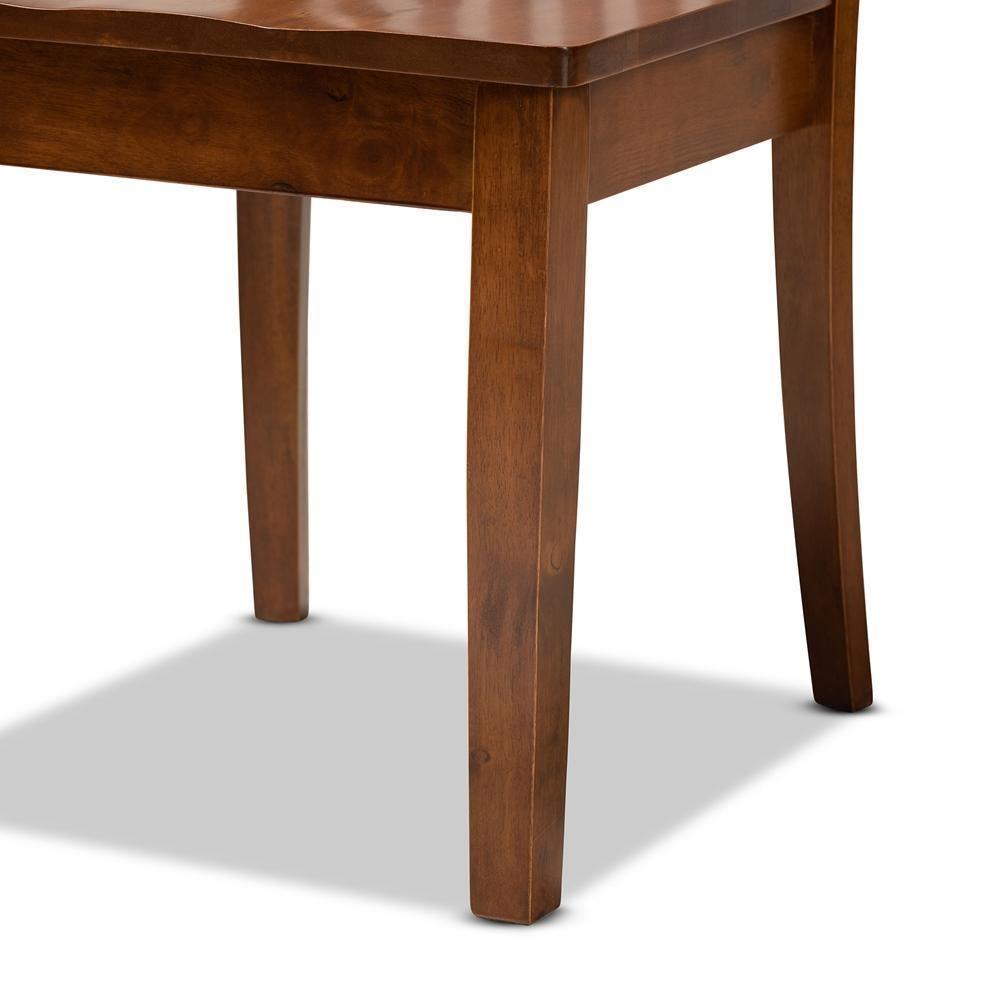Minette Modern and Contemporary Transitional Walnut Brown Finished Wood 2-Piece Dining Chair Set FredCo