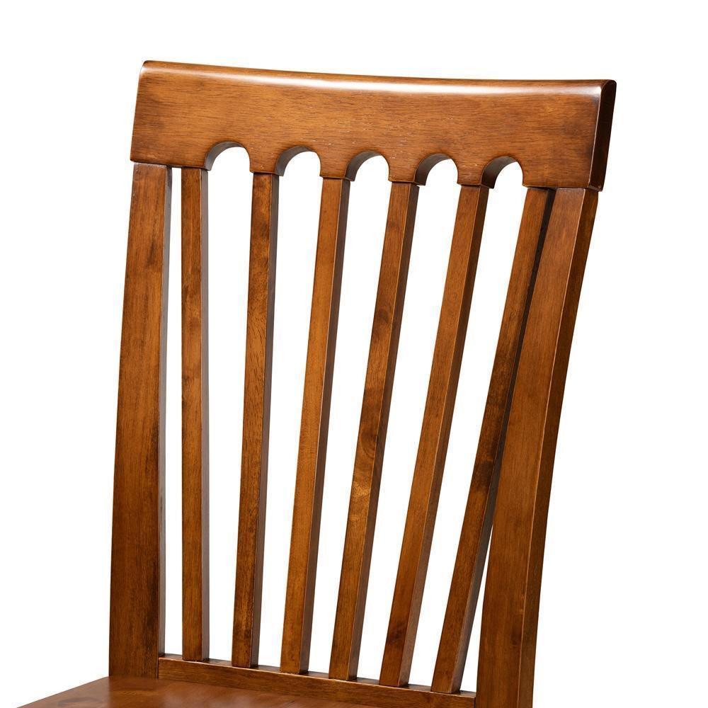 Minette Modern and Contemporary Transitional Walnut Brown Finished Wood 2-Piece Dining Chair Set FredCo