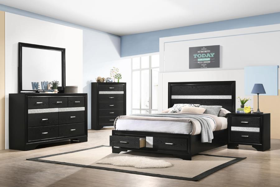 Miranda 4-piece Full Storage Bedroom Set Black Coaster FredCo