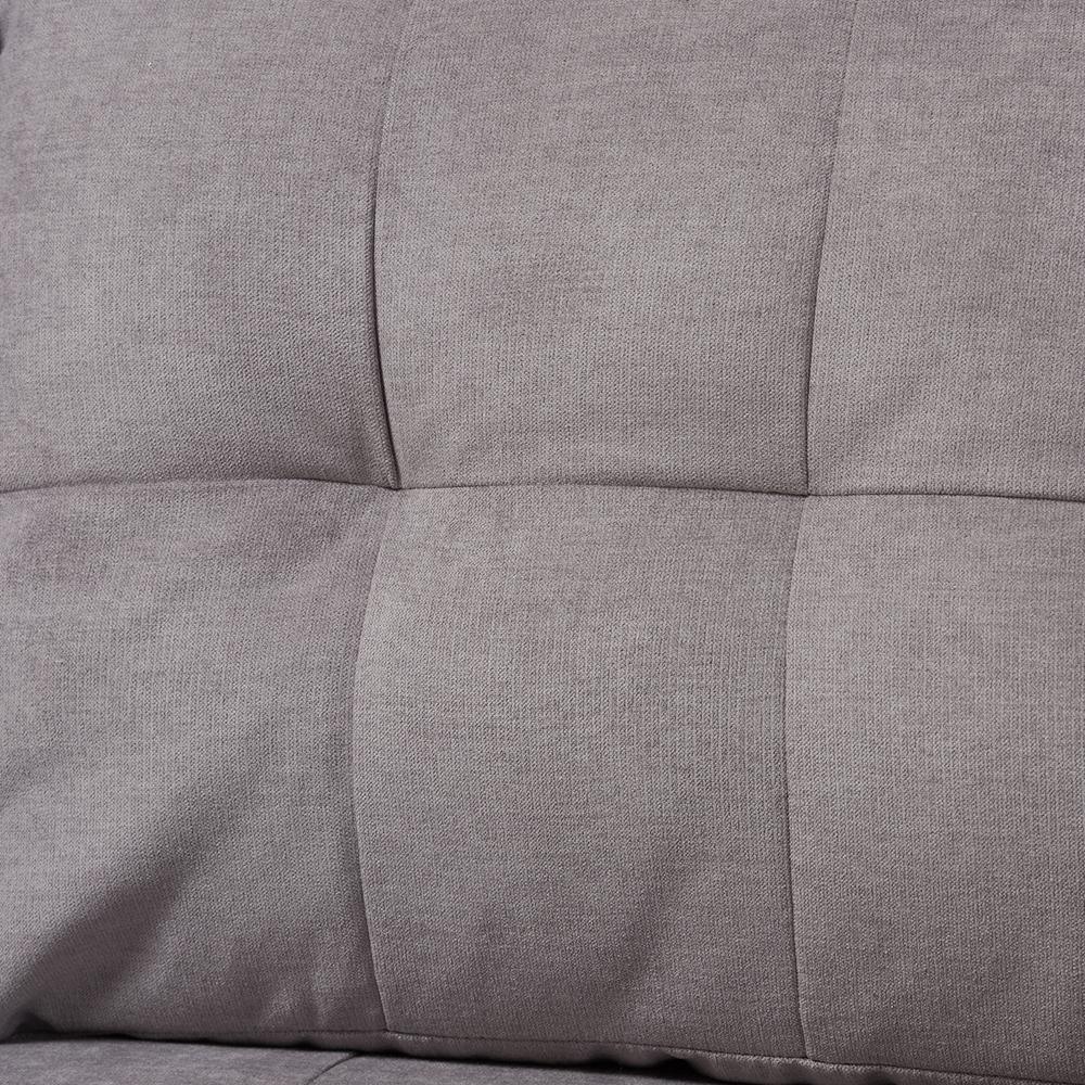 Mireille Modern and Contemporary Light Grey Fabric Upholstered Sectional Sofa FredCo