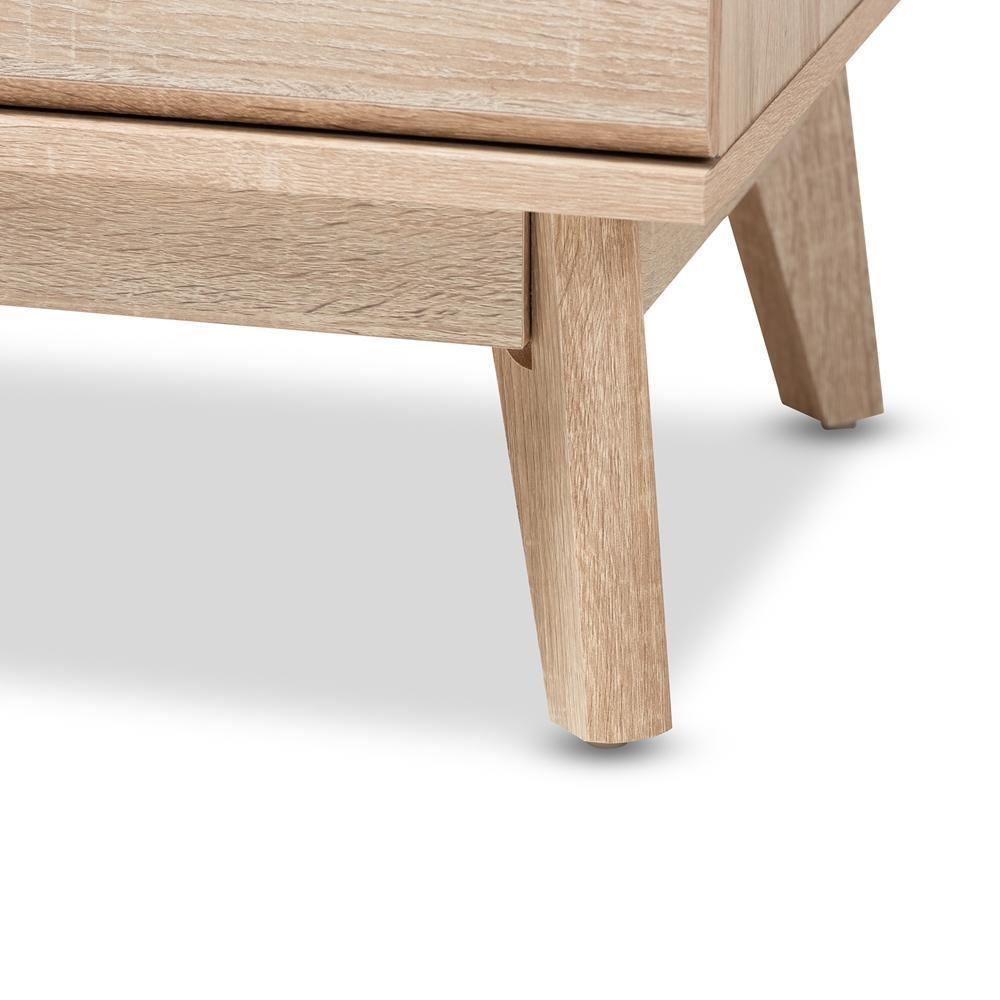 Miren Mid-Century Modern Light Oak and Dark Grey 5-Drawer Chest FredCo