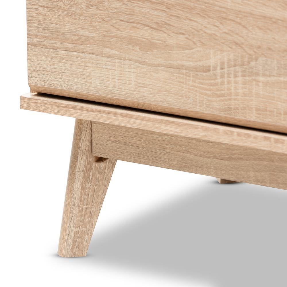 Miren Mid-Century Modern Light Oak and Dark Grey 6-Drawer Dresser FredCo
