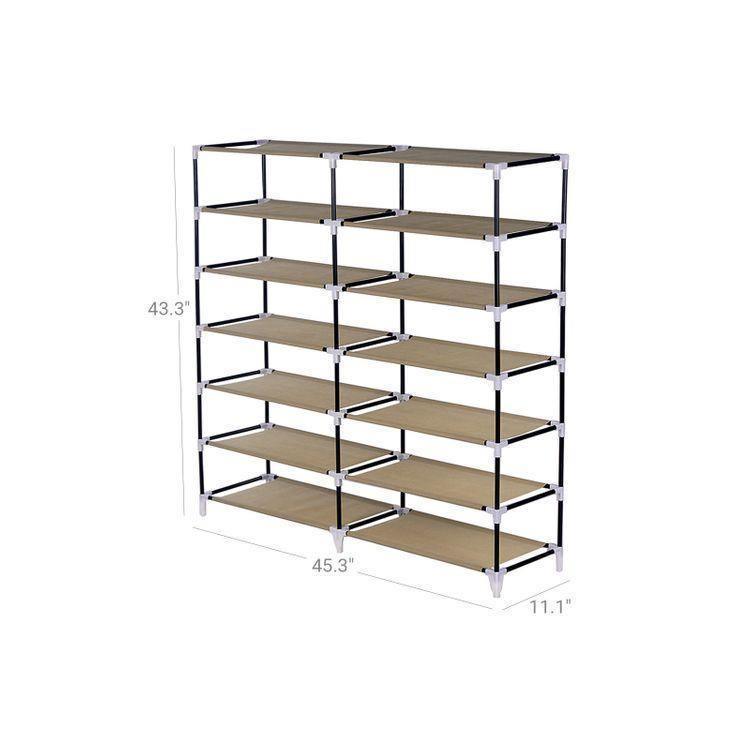 Mocha Fabric Shoe Rack FredCo
