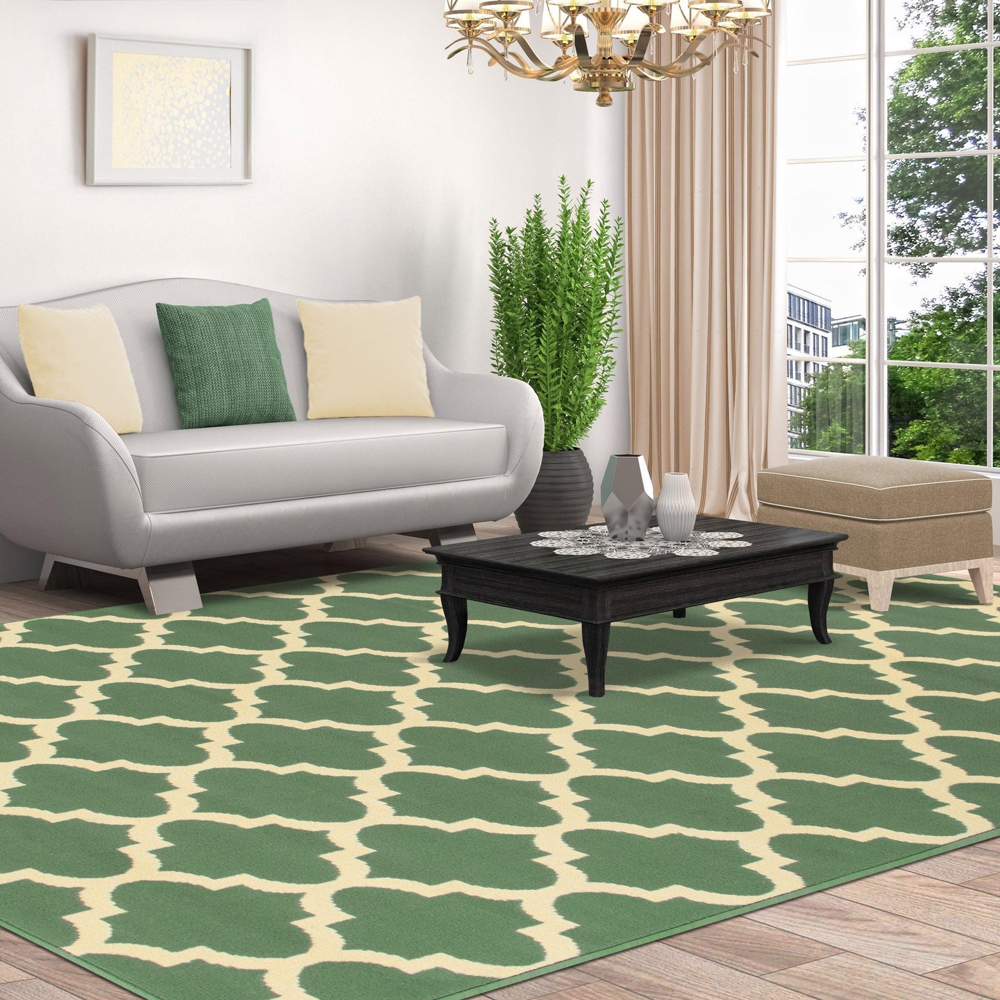 Modern Contemporary Quatrefoil Trellis Rug FredCo