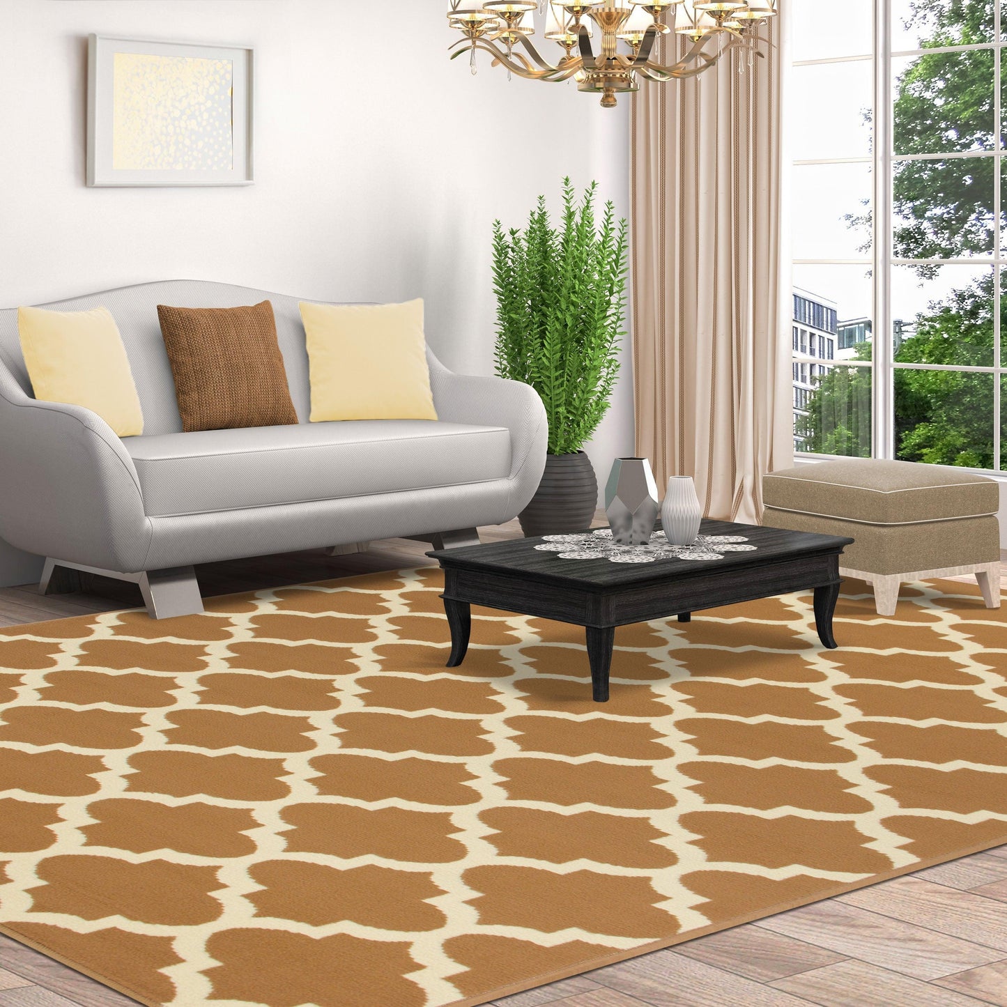 Modern Contemporary Quatrefoil Trellis Rug FredCo