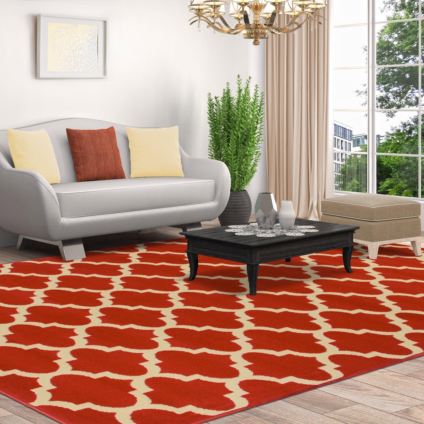 Modern Contemporary Quatrefoil Trellis Rug FredCo
