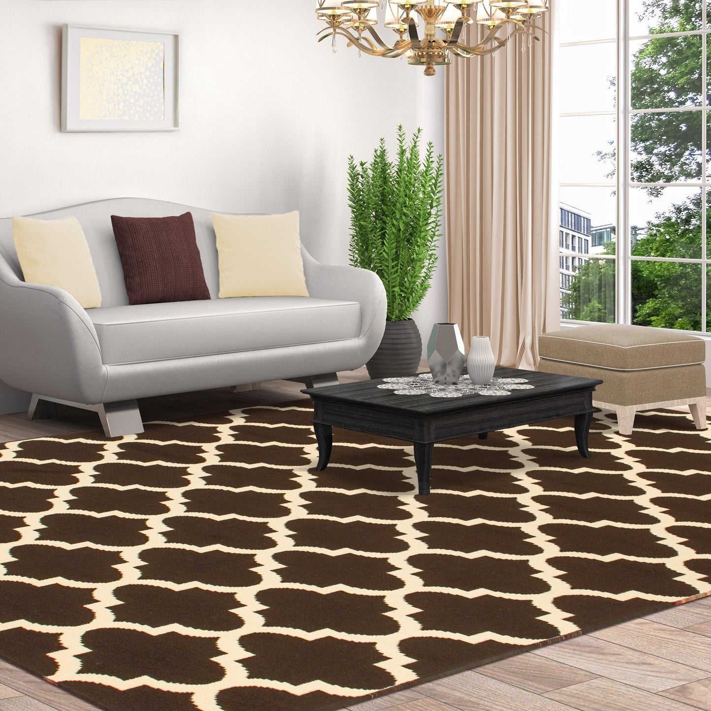 Modern Contemporary Quatrefoil Trellis Rug FredCo