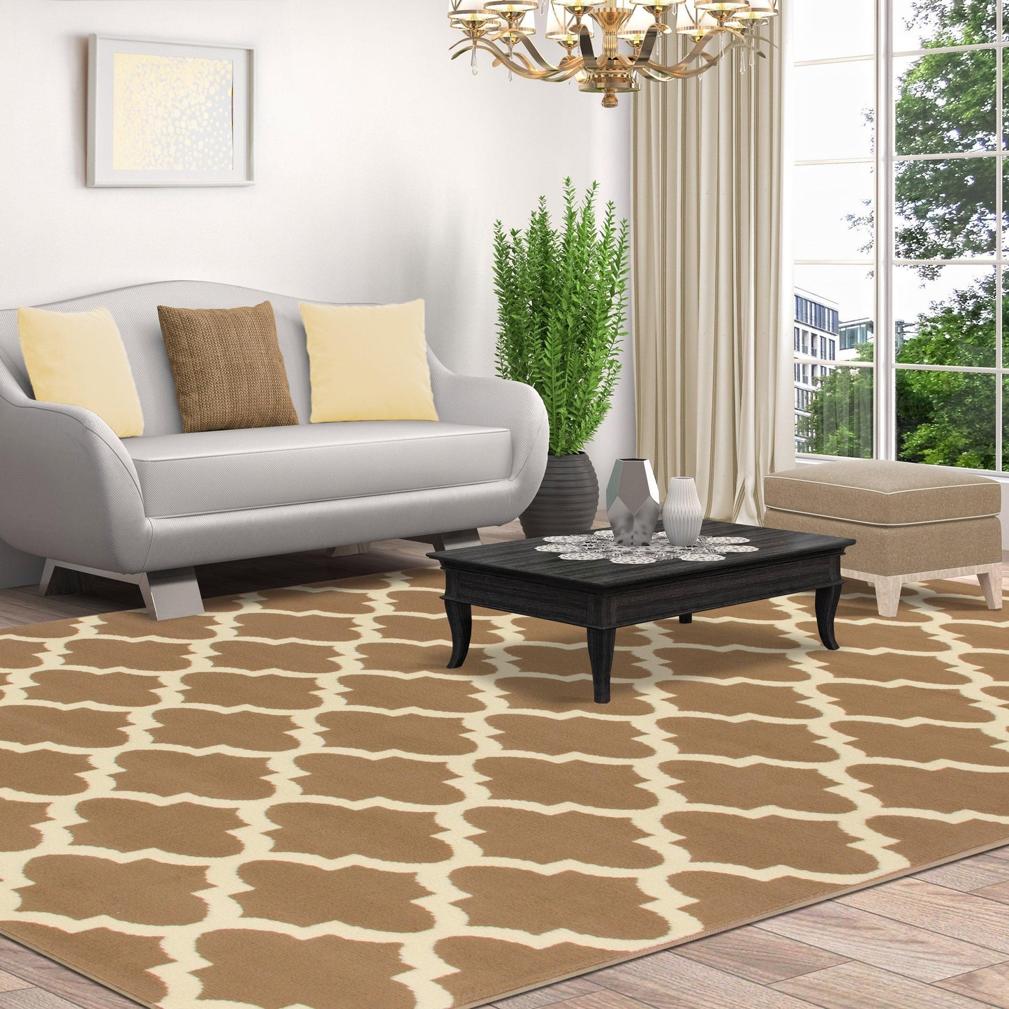 Modern Contemporary Quatrefoil Trellis Rug FredCo