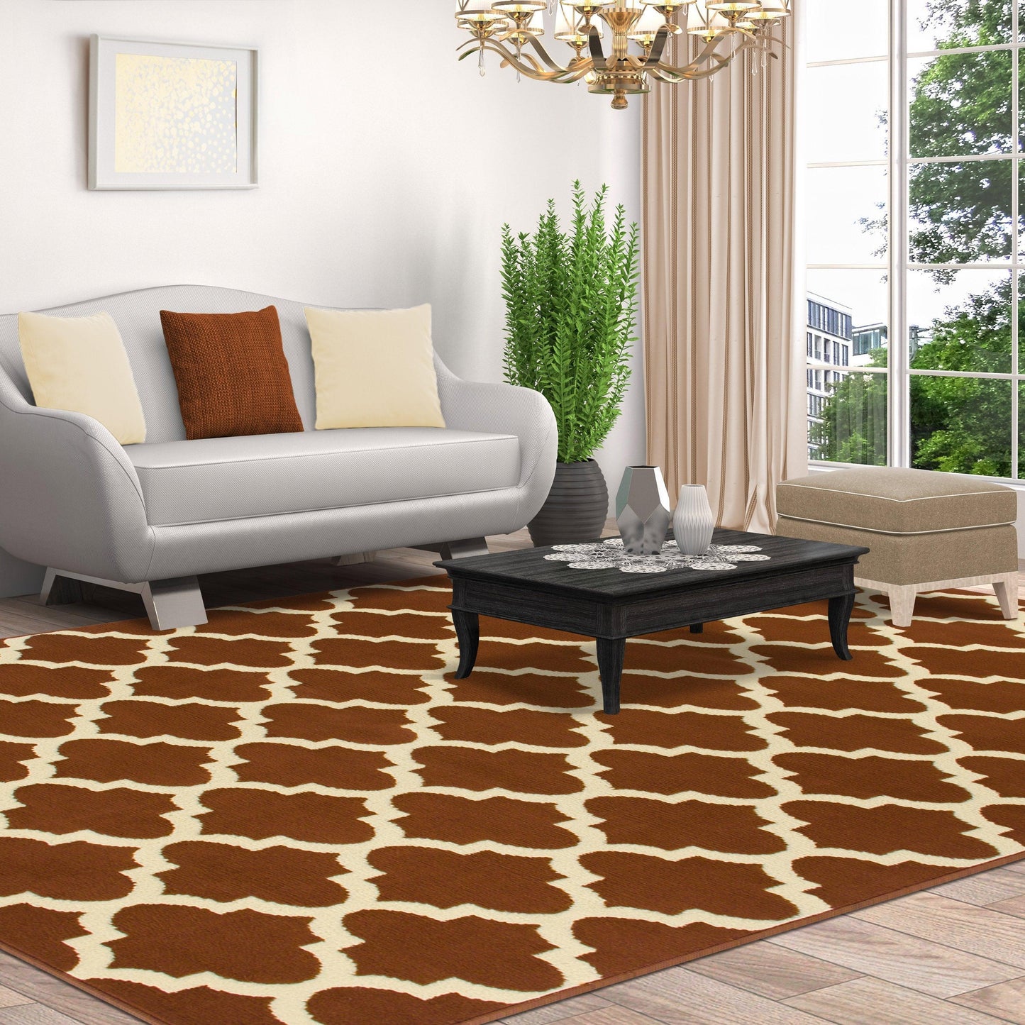 Modern Contemporary Quatrefoil Trellis Rug FredCo