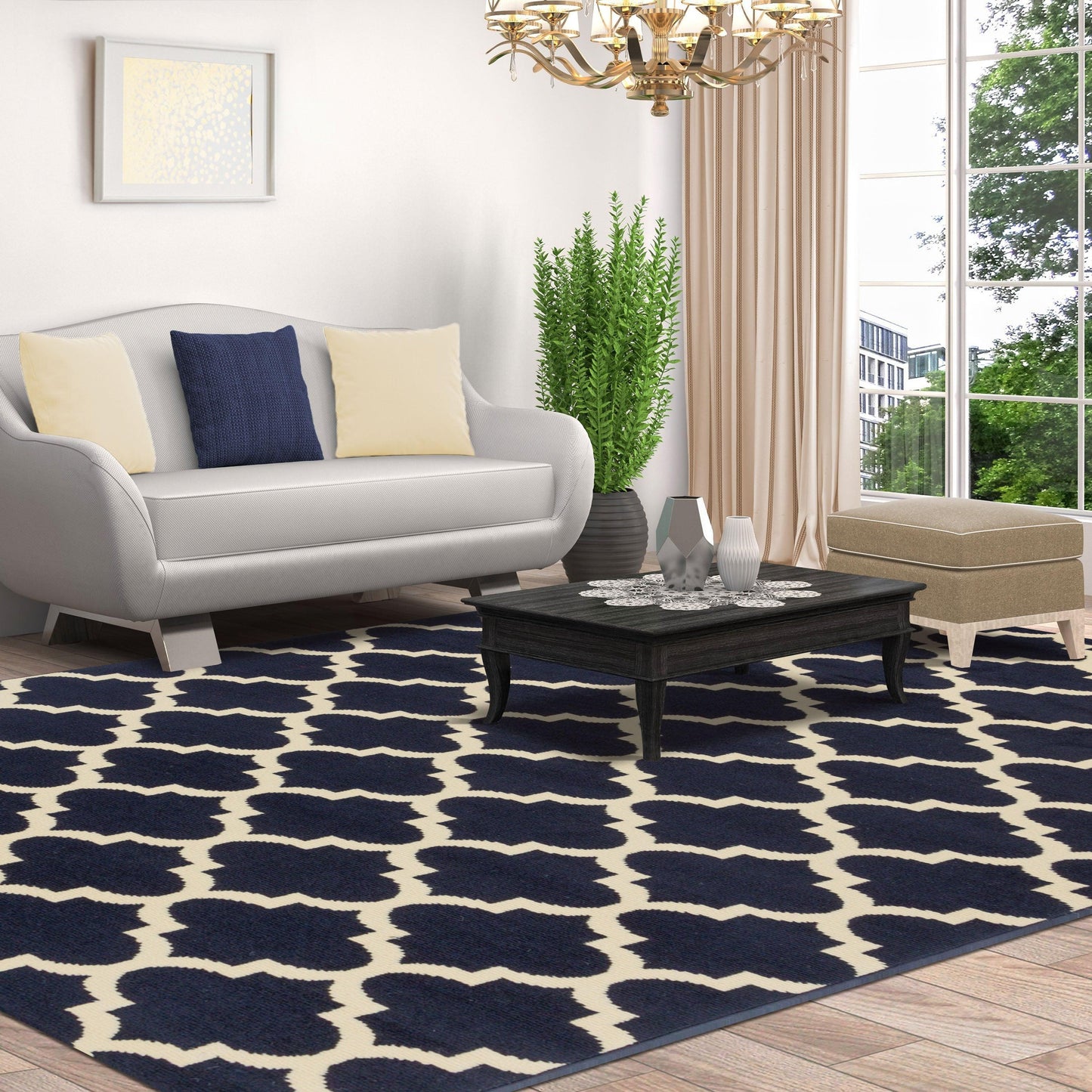 Modern Contemporary Quatrefoil Trellis Rug FredCo