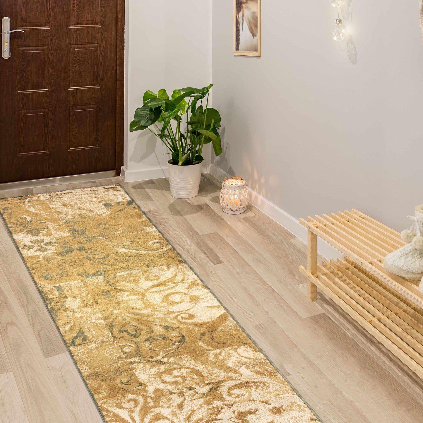 Modern Distressed Scroll Rug FredCo