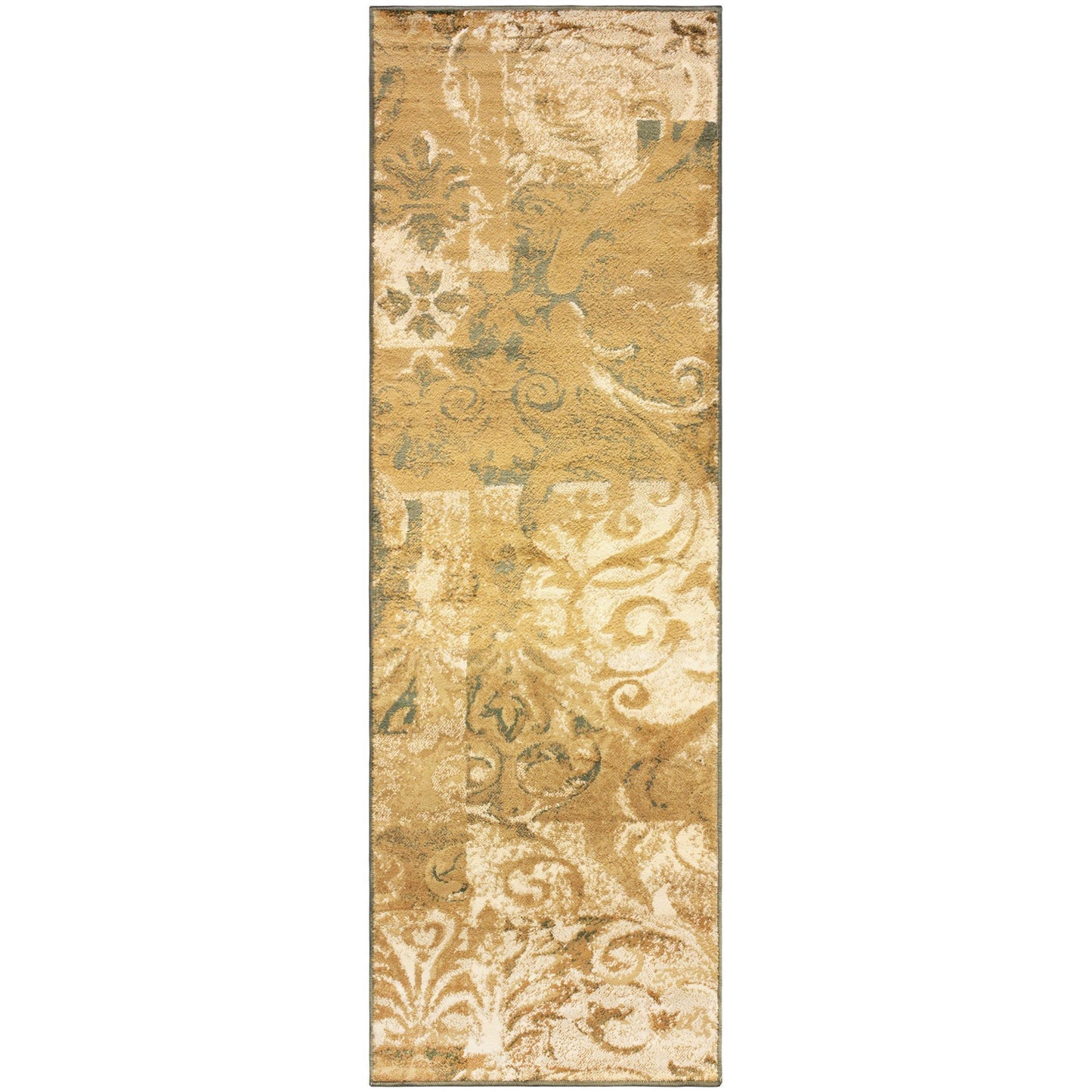 Modern Distressed Scroll Rug FredCo