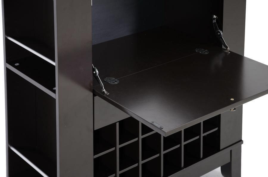 Modesto Brown Modern Dry Bar and Wine Cabinet FredCo