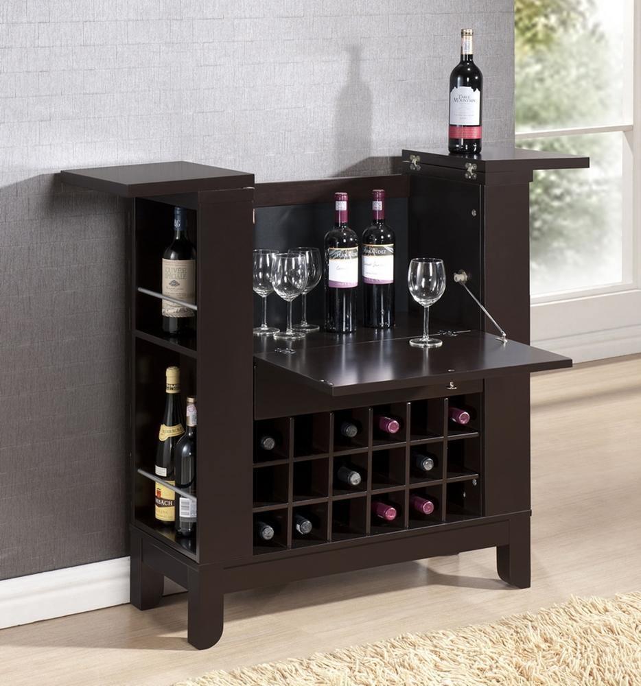 Modesto Brown Modern Dry Bar and Wine Cabinet FredCo
