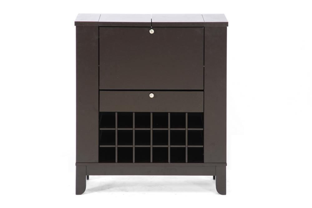 Modesto Brown Modern Dry Bar and Wine Cabinet FredCo