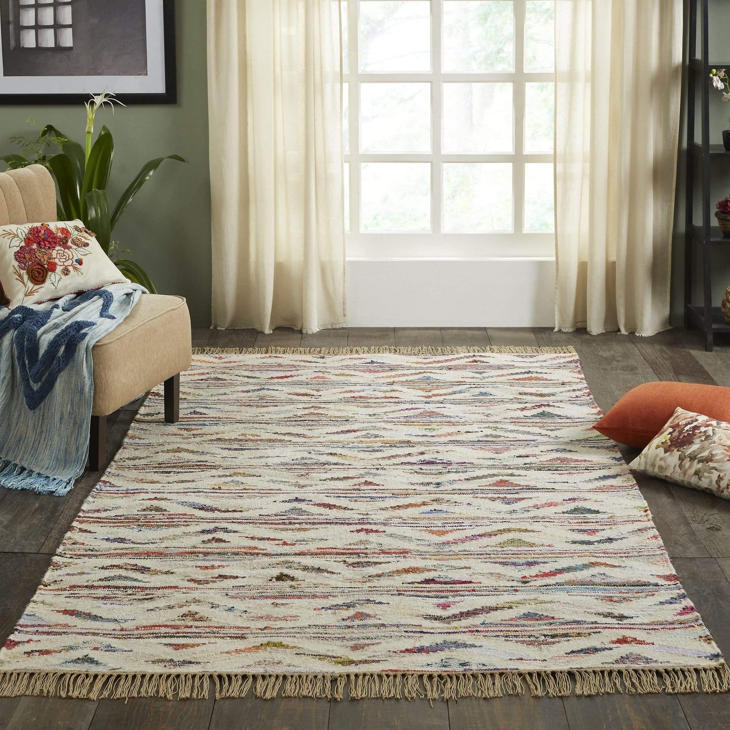Montez Recycled Cotton and Wool Handcrafted Southwestern Rug FredCo