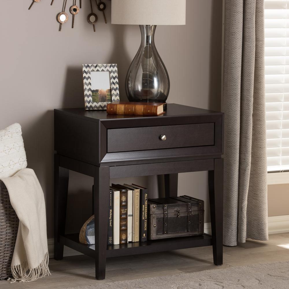 Morgan Brown Modern Accent Table and Nightstand FredCo