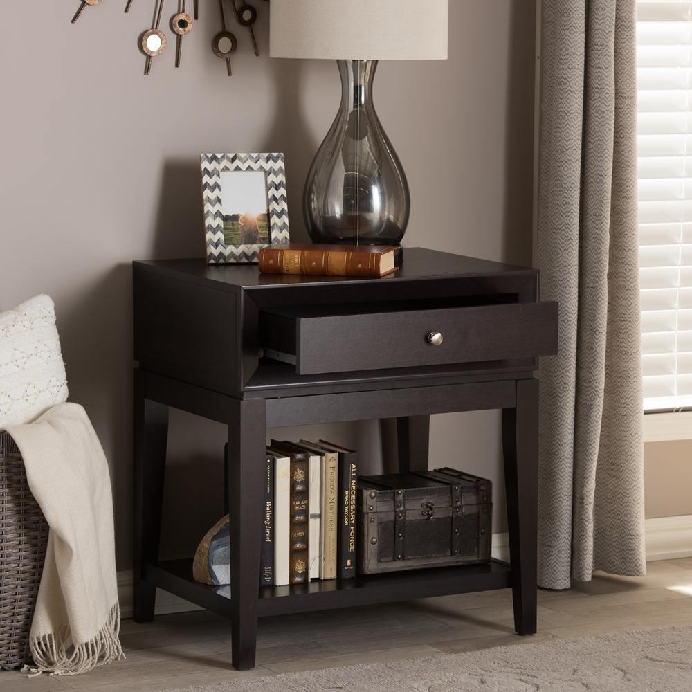 Morgan Brown Modern Accent Table and Nightstand FredCo