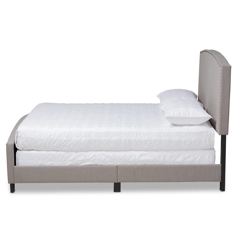 Morgan Modern Transitional Grey Fabric Upholstered Full Size Panel Bed FredCo